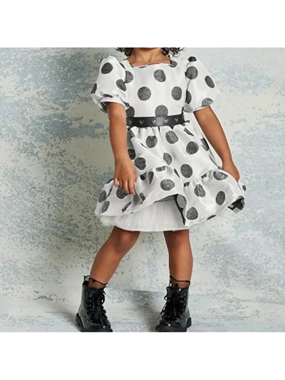 Disney Mickey Mouse Polka Dot Dress Size 8 Studded Leather Size 7/8
